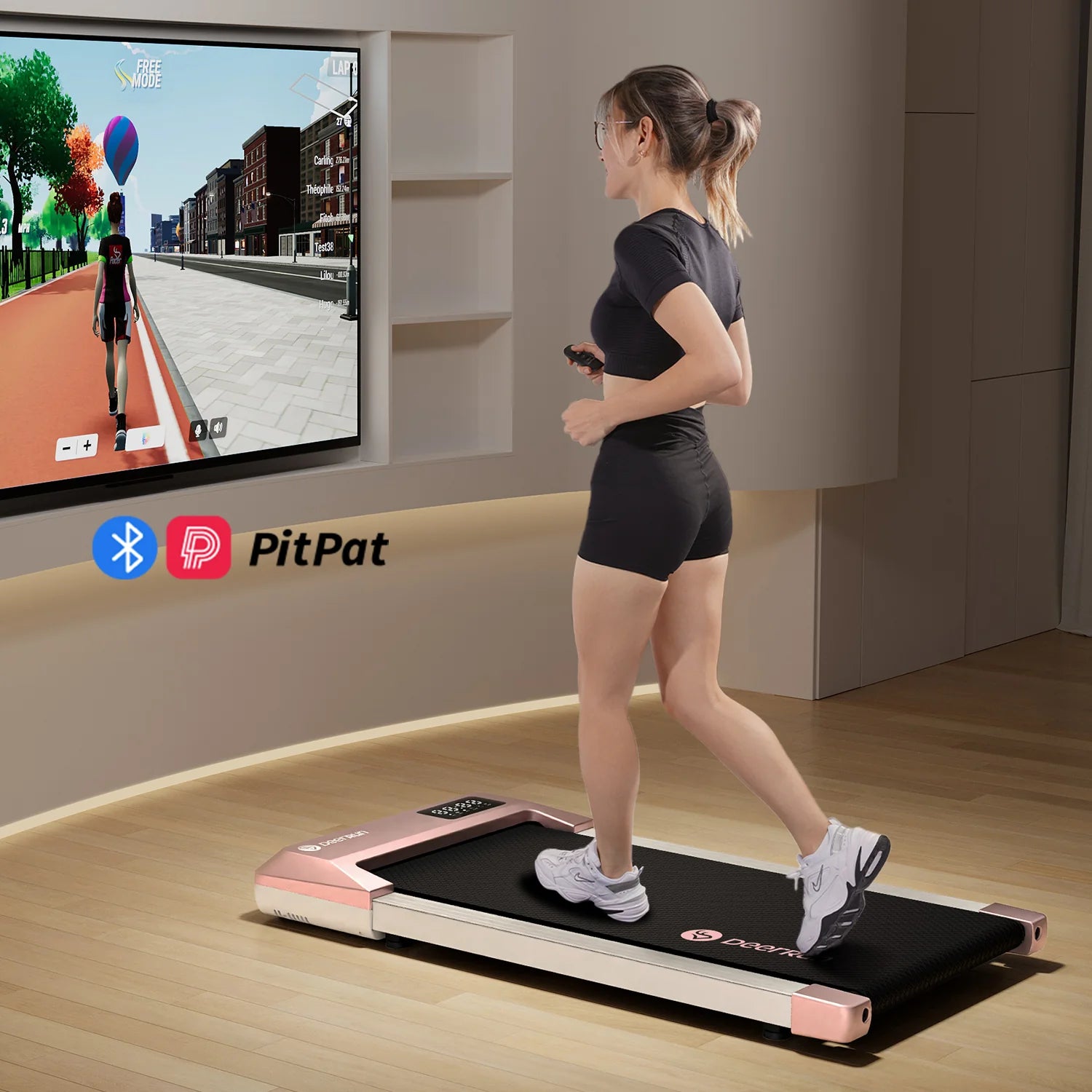 Deerrun Q1 Urban plus Smart Walking Pad Treadmill with Remote Control - 350 Lbs